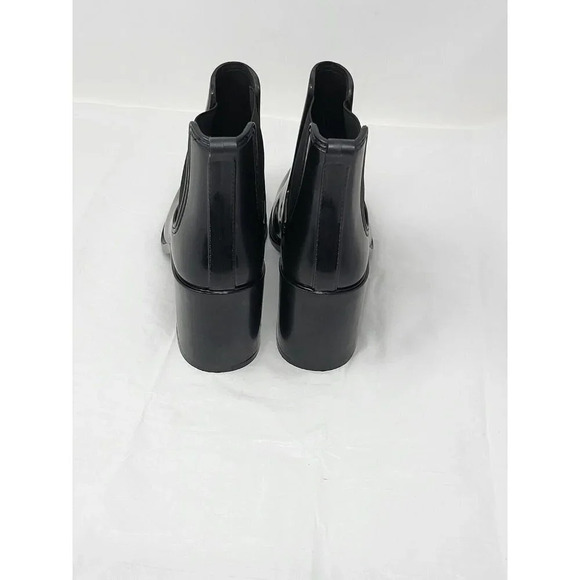 JEFFREY CAMPBELL HURRICANE CHELSEA BOOT BLACK PATENT LEATHER BLOCK HEEL SIZE 10M - Picture 4 of 7